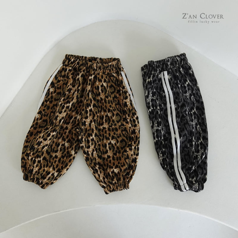 Zan Clover - Korean Children Fashion - #littlefashionista - Leopard Training Pants - 5