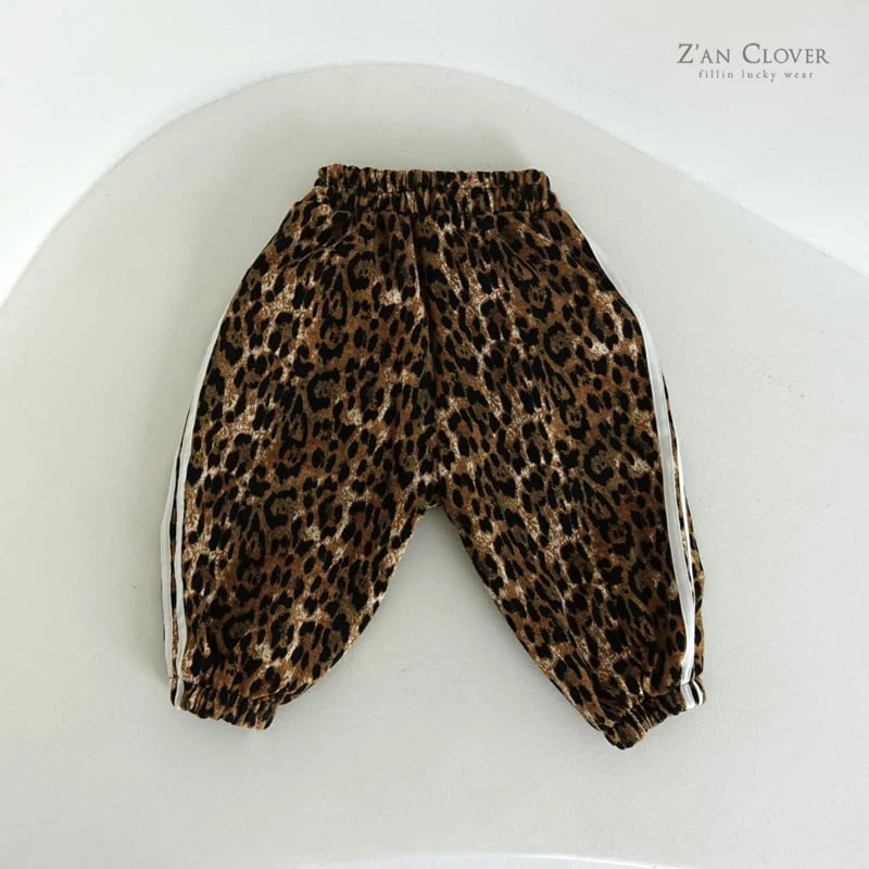 Zan Clover - Korean Children Fashion - #minifashionista - Leopard Training Pants - 7