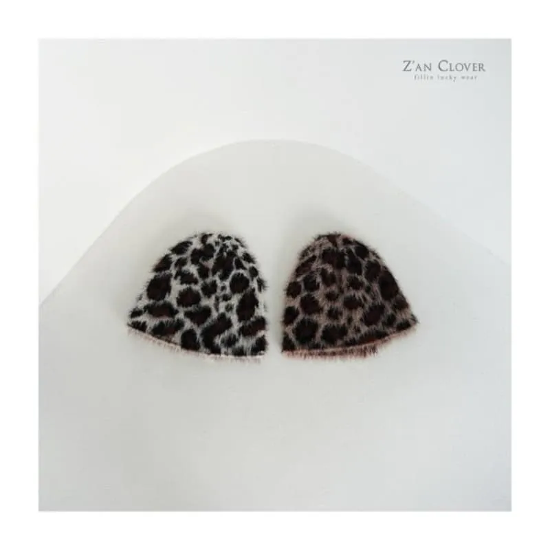 Zan Clover - Korean Children Fashion - #toddlerclothing - Leopard Beanie