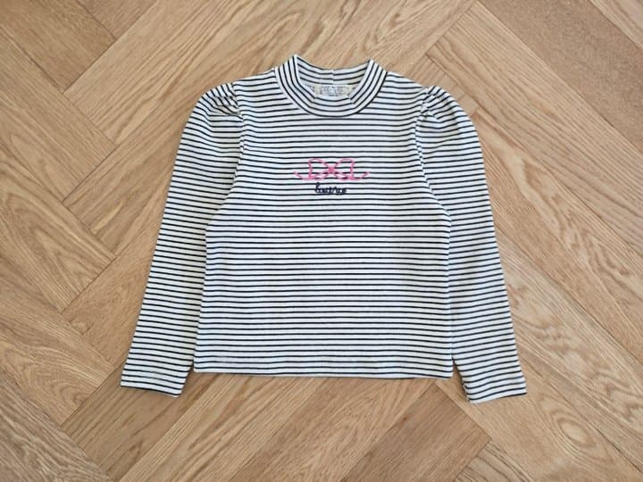 e.ru - Korean Children Fashion - #childofig - Stripe Ribbon Tee - 10