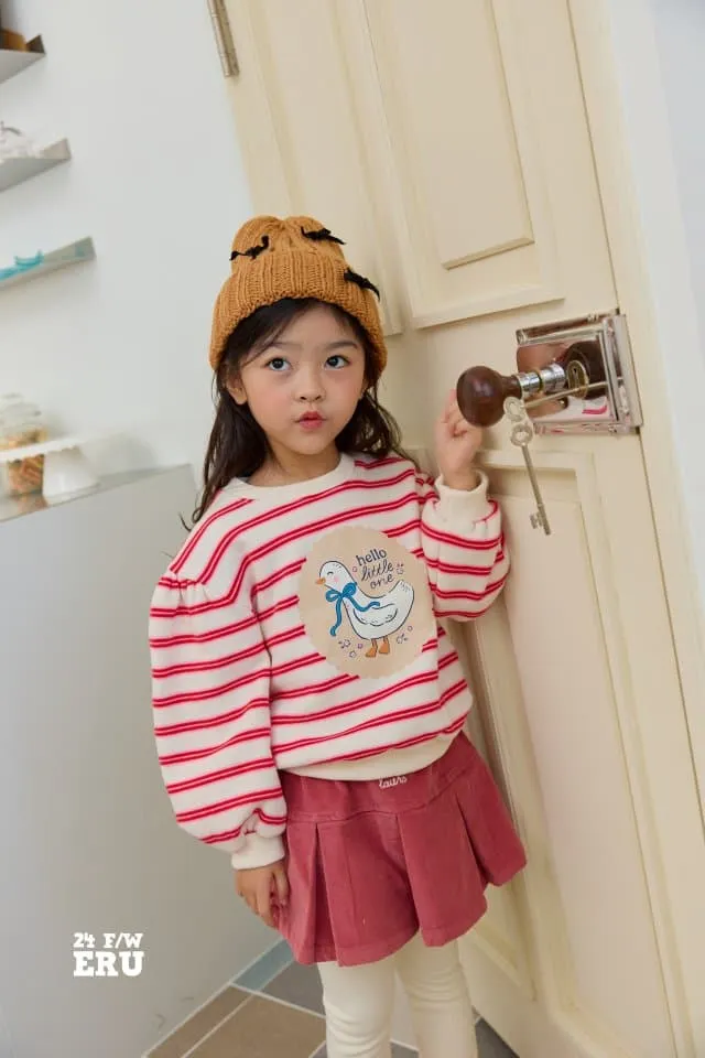 e.ru - Korean Children Fashion - #kidsshorts - Duck Stripe Sweatshirts - 9