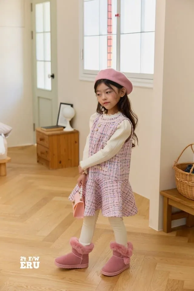 e.ru - Korean Children Fashion - #littlefashionista - Tweed Jumper Skirt - 8