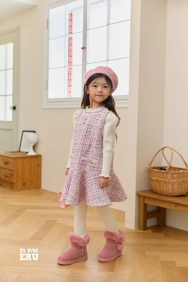 e.ru - Korean Children Fashion - #magicofchildhood - Tweed Jumper Skirt - 9