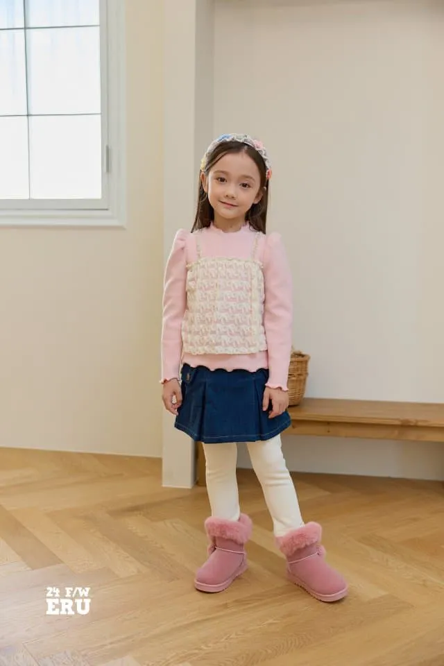 e.ru - Korean Children Fashion - #magicofchildhood - Denim Cargo Skirt Leggings - 6