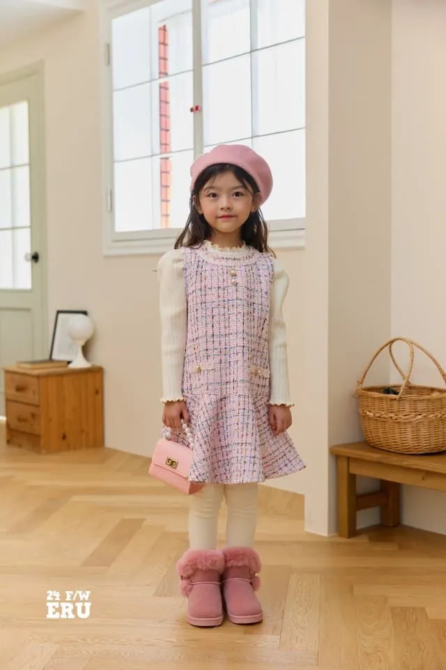 e.ru - Korean Children Fashion - #minifashionista - Tweed Jumper Skirt - 10