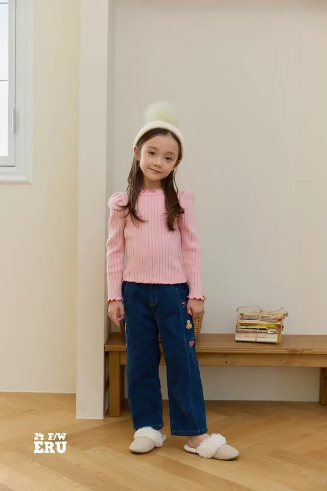 e.ru - Korean Children Fashion - #prettylittlegirls - Bear Denim Pants - 2