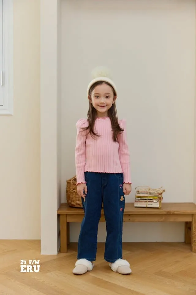 e.ru - Korean Children Fashion - #todddlerfashion - Bear Denim Pants - 3