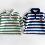 98 Corduroy Collar Stripe Sweatshirts