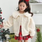 Ribbon Round Collar Fleece Jacket