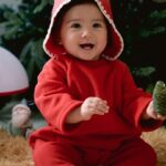 X-mas Fleece Body Suit Bonnet Set