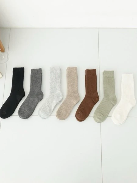 Cashmere Wool Rib Socks