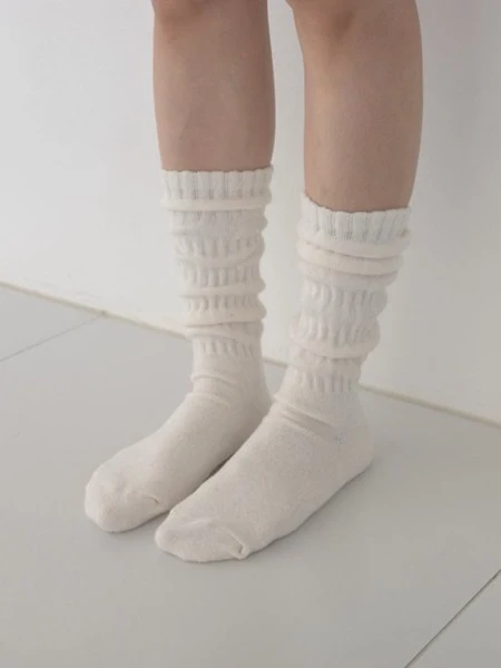 Cashmere Pleats Socks