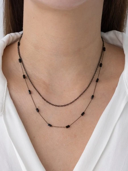 Block Double Necklace