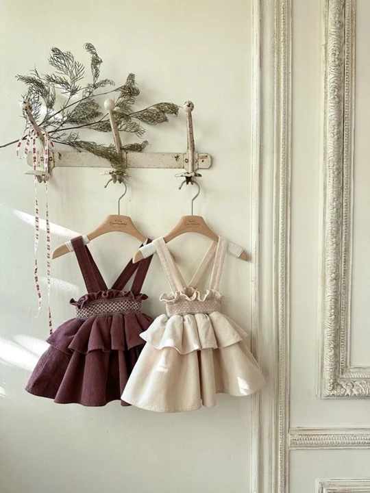 Smocked Frill Suspender Skirt