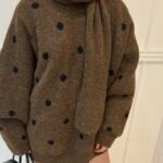 Dot Muffler Sweater Set