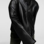 Lux Oversized Lambskin Leather Racer Biker Jacket