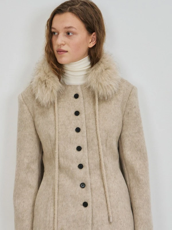 Suri Alpaca Fox Jacket with Muffler