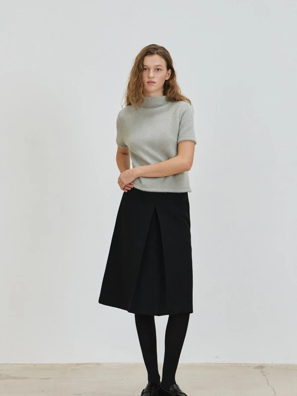 Pleated Midi Skirt