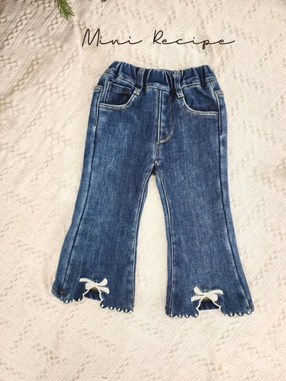 Ribbon Bootcut Denim Pants