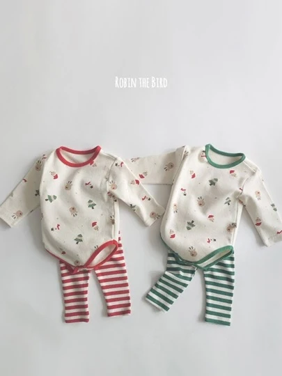 Christmas Body Suit Top Bottom Set