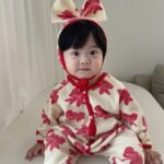 Fleece Ribbon Bonnet Suit Set