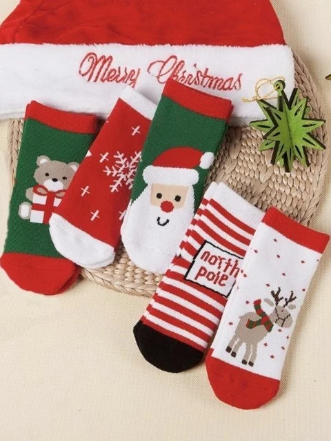 Stripe Santa Socks Set