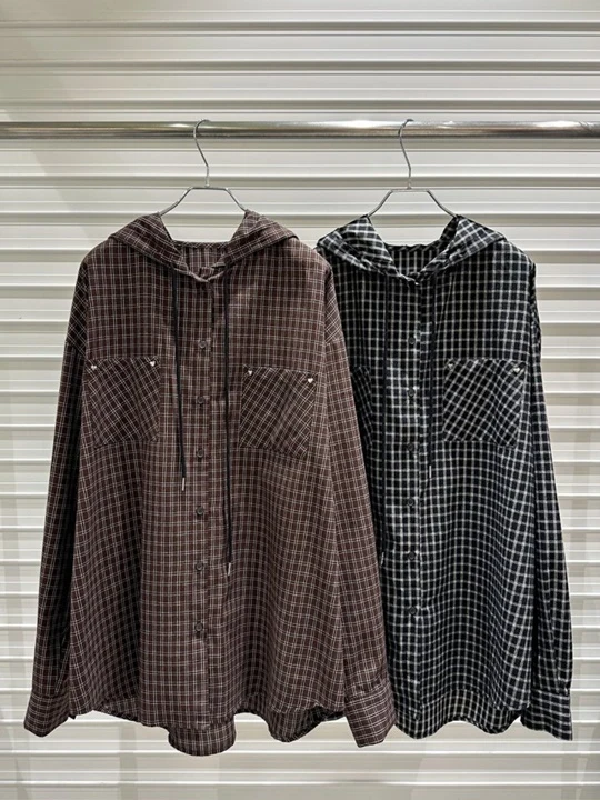 Fleece Check Hood Shirt