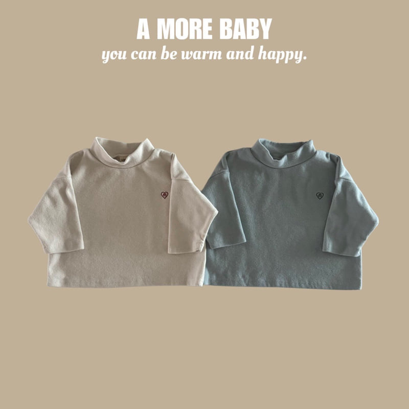 A More - Korean Baby Fashion - #babyootd - Bebe Heart Turtleneck Tee