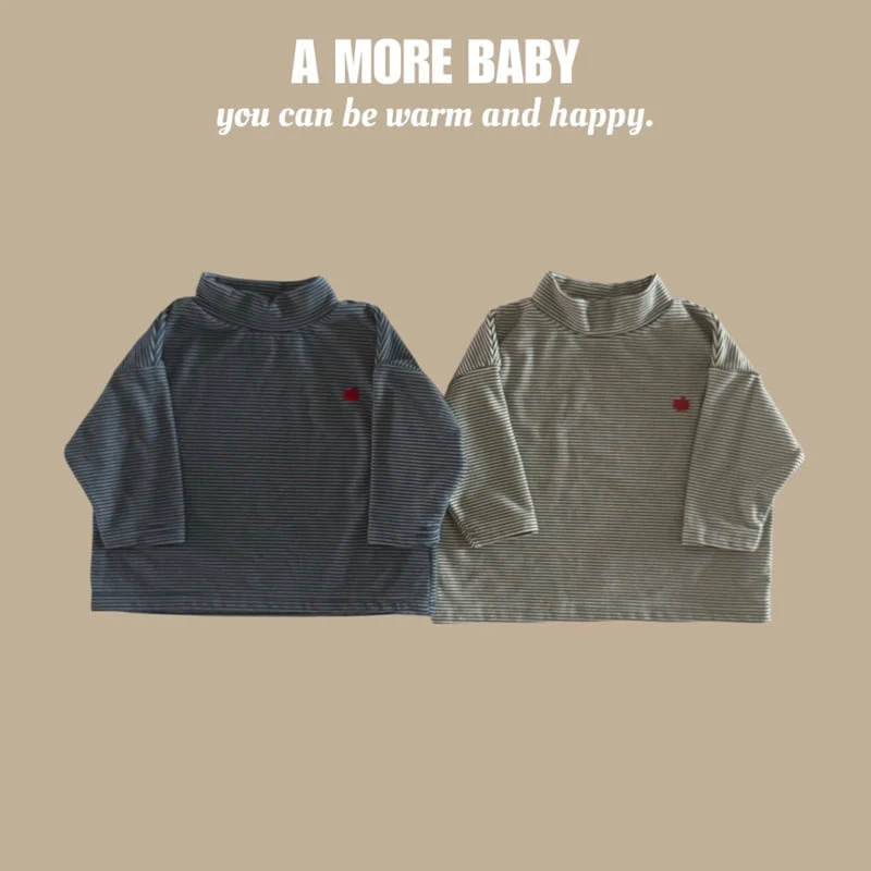 A More - Korean Baby Fashion - #onlinebabyboutique - Bebe Apple Turtleneck Tee