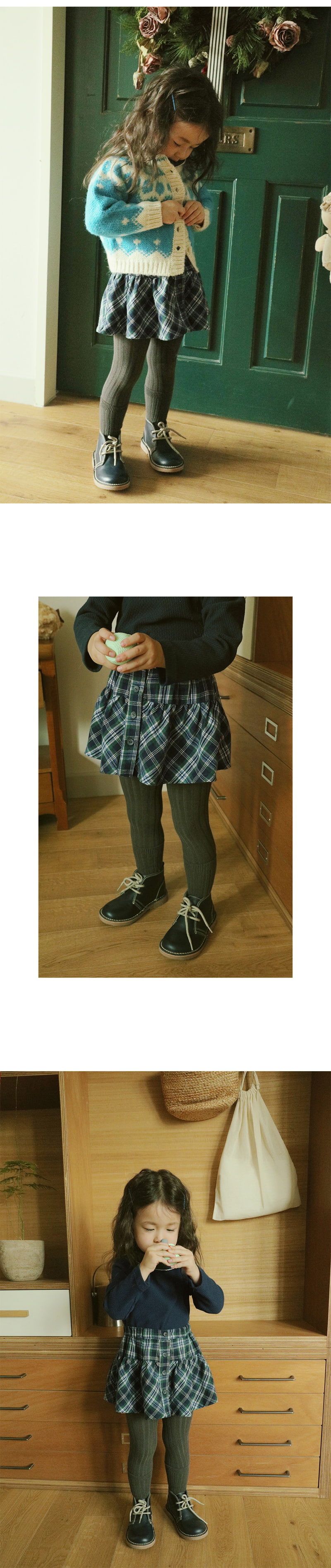 Amber - Korean Children Fashion - #stylishchildhood - Classic Vintage Check Skirt - 4