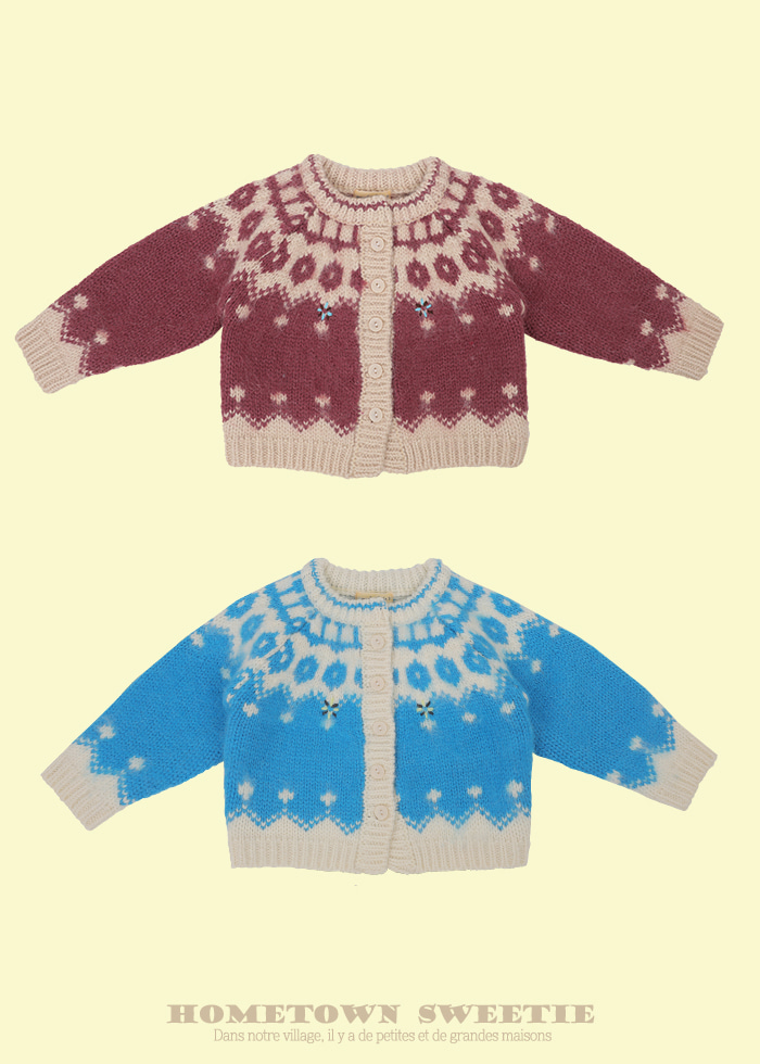 Amber - Korean Children Fashion - #littlefashionista - Koi Jacquard Knit Cardigan