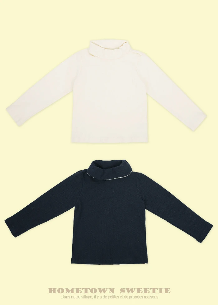 Amber - Korean Children Fashion - #prettylittlegirls - Classic Open Turtleneck Tee