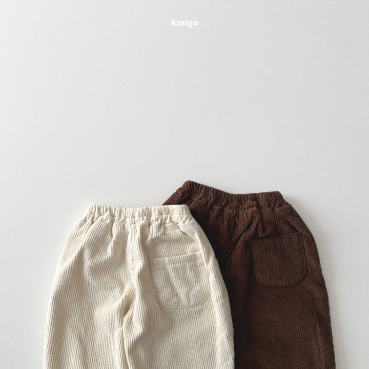 Amigo - Korean Children Fashion - #designkidswear - Corduroy Patch Pants - 5