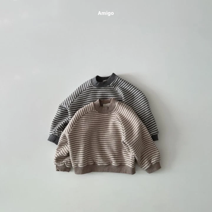 Amigo - Korean Children Fashion - #discoveringself - Mardi Stripe Sweatshirts