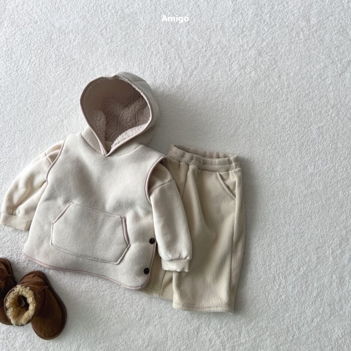 Amigo - Korean Children Fashion - #kidsshorts - Fleece Hood Vest - 8