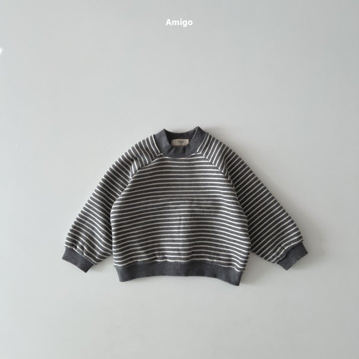 Amigo - Korean Children Fashion - #kidsshorts - Mardi Stripe Sweatshirts - 4