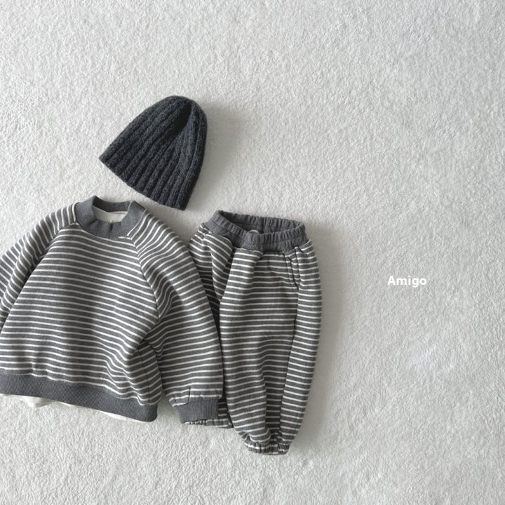 Amigo - Korean Children Fashion - #littlefashionista - Mardi Stripe Sweatshirts - 7