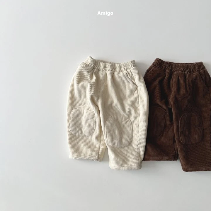 Amigo - Korean Children Fashion - #stylishchildhood - Corduroy Patch Pants - 2