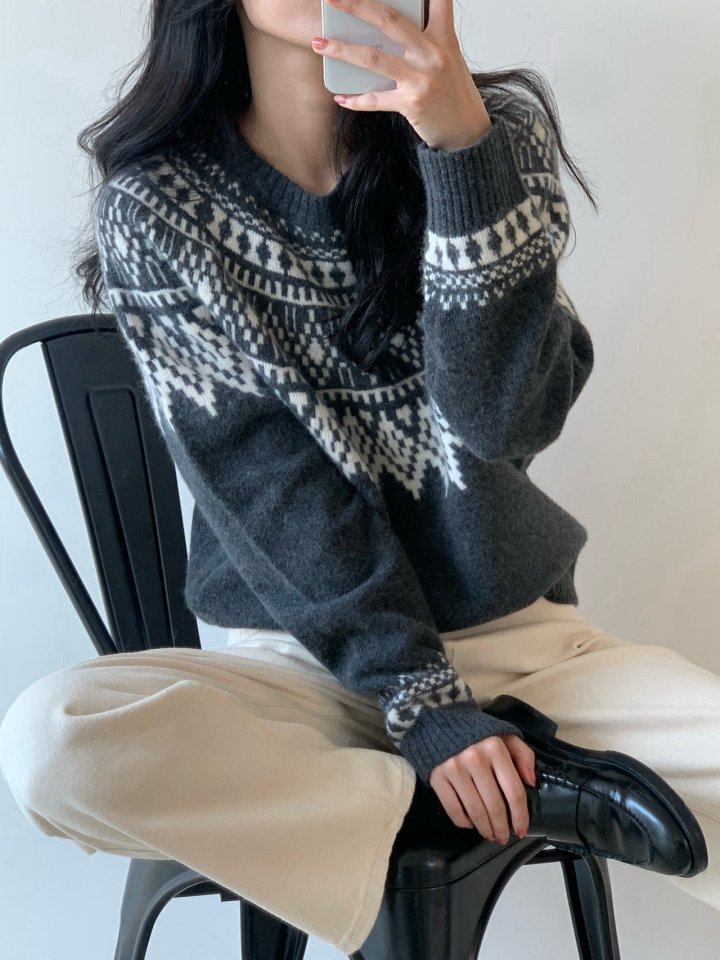 Amygrace - Korean Women Fashion - #thelittlethings - Noric Round Knit Sweater - 4