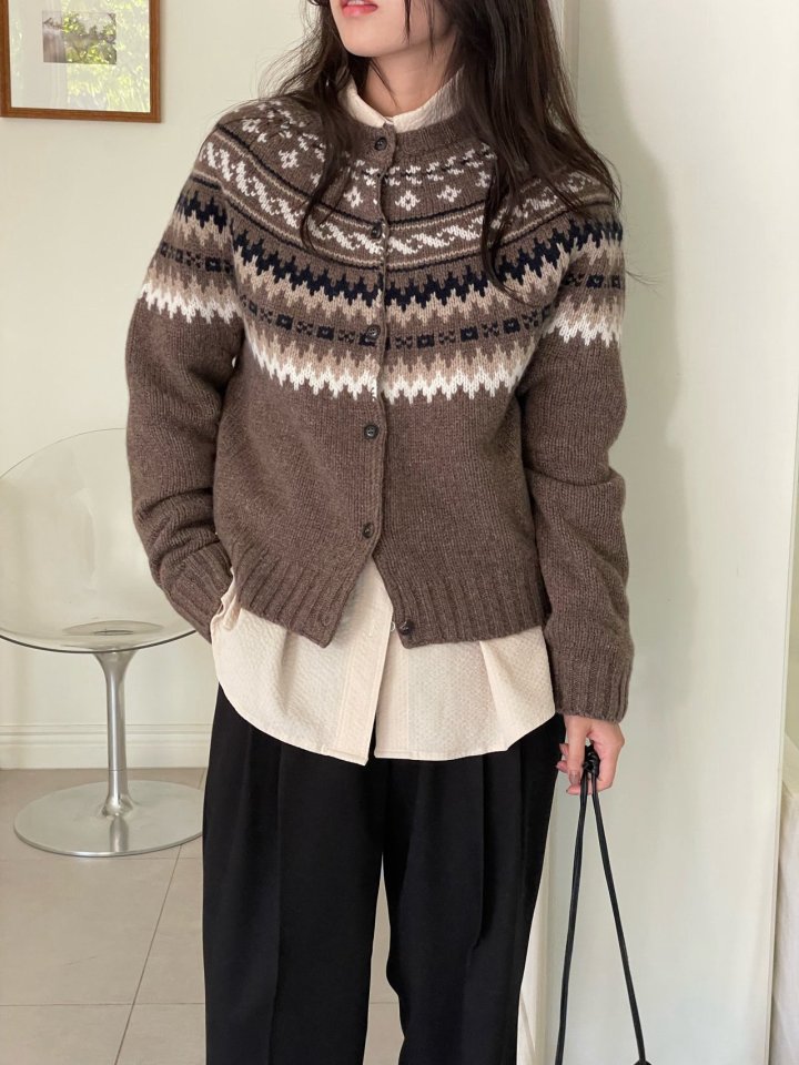 Amygrace - Korean Women Fashion - #momslook - Chaplin Nordic Cardigan - 3