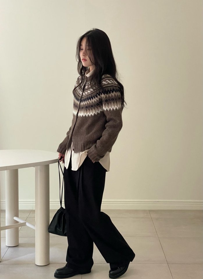 Amygrace - Korean Women Fashion - #momslook - Chaplin Nordic Cardigan - 5