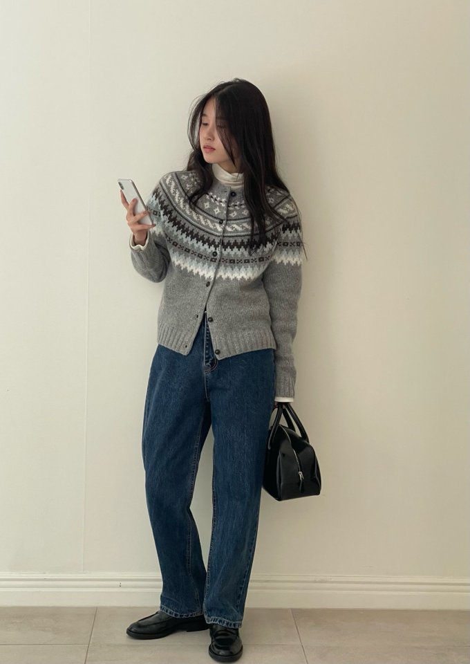 Amygrace - Korean Women Fashion - #momslook - Chaplin Nordic Cardigan - 9