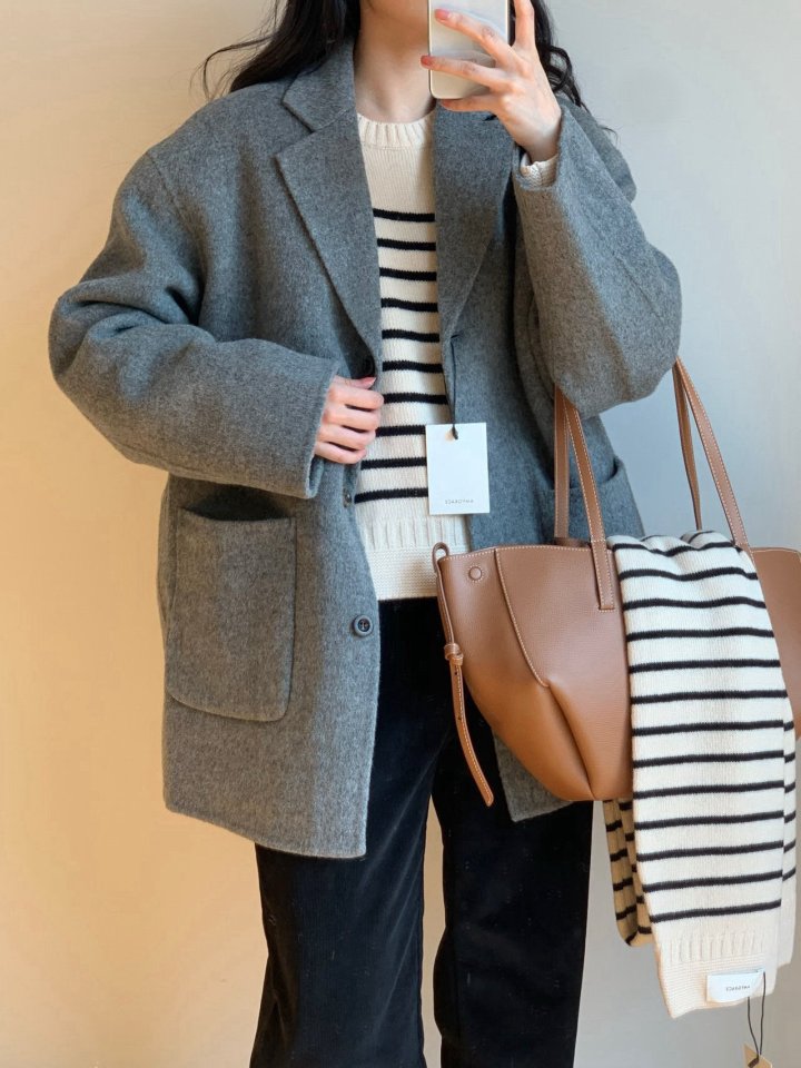 Amygrace - Korean Women Fashion - #momslook - Steven Stripe Muffler - 6