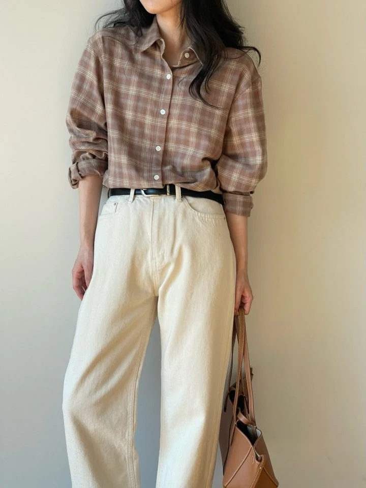 Amygrace - Korean Women Fashion - #momslook - Seattle Check Shirt - 3