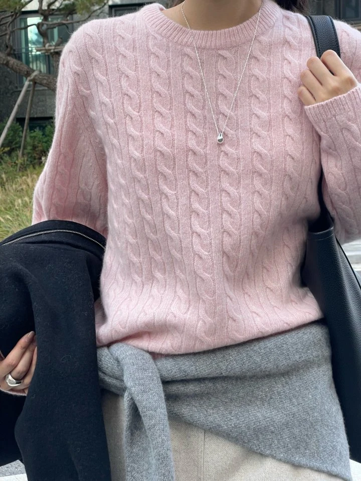 Amygrace - Korean Women Fashion - #vintageinspired - Ivy Fisher Round Knit Sweater - 2