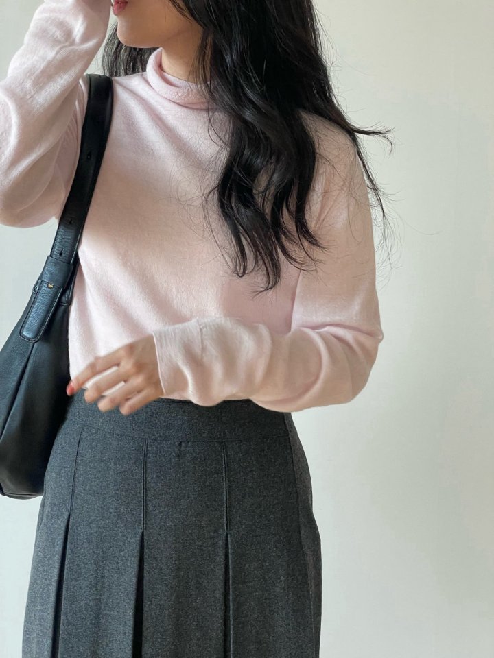 Amygrace - Korean Women Fashion - #vintageinspired - Grooming Inner Turtleneck Knit Tee - 5