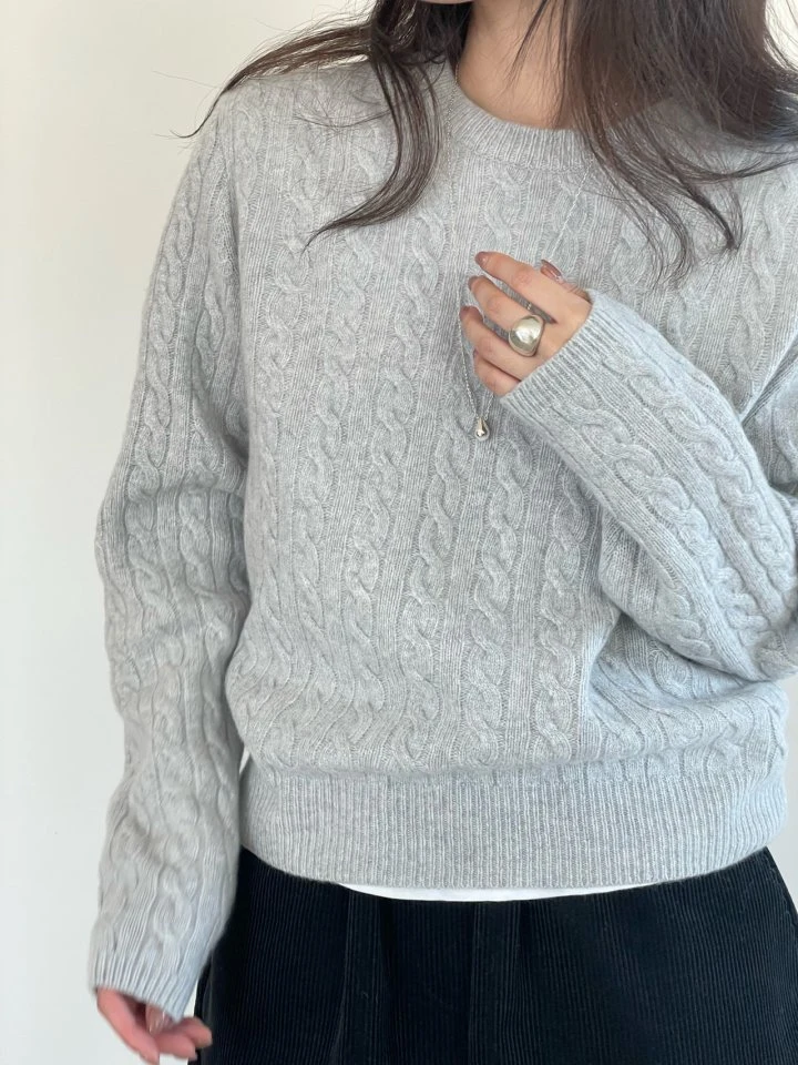 Amygrace - Korean Women Fashion - #womensfashion - Ivy Fisher Round Knit Sweater