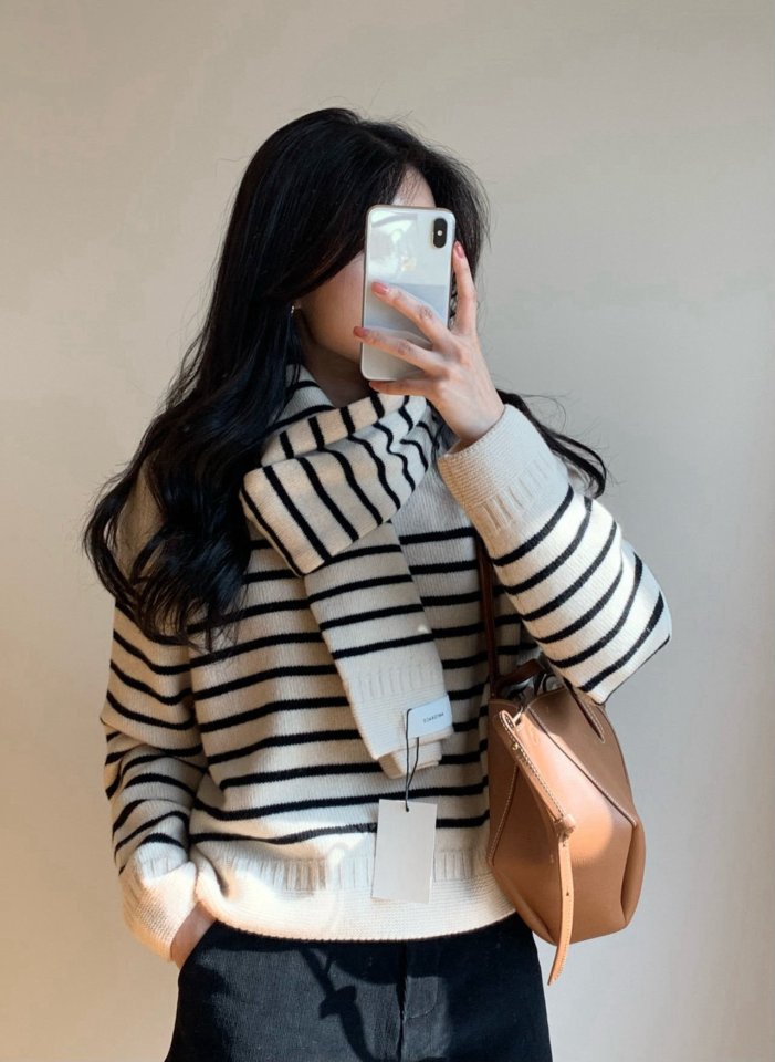 Amygrace - Korean Women Fashion - #womensfashion - Steven Stripe Knit Sweater - 6