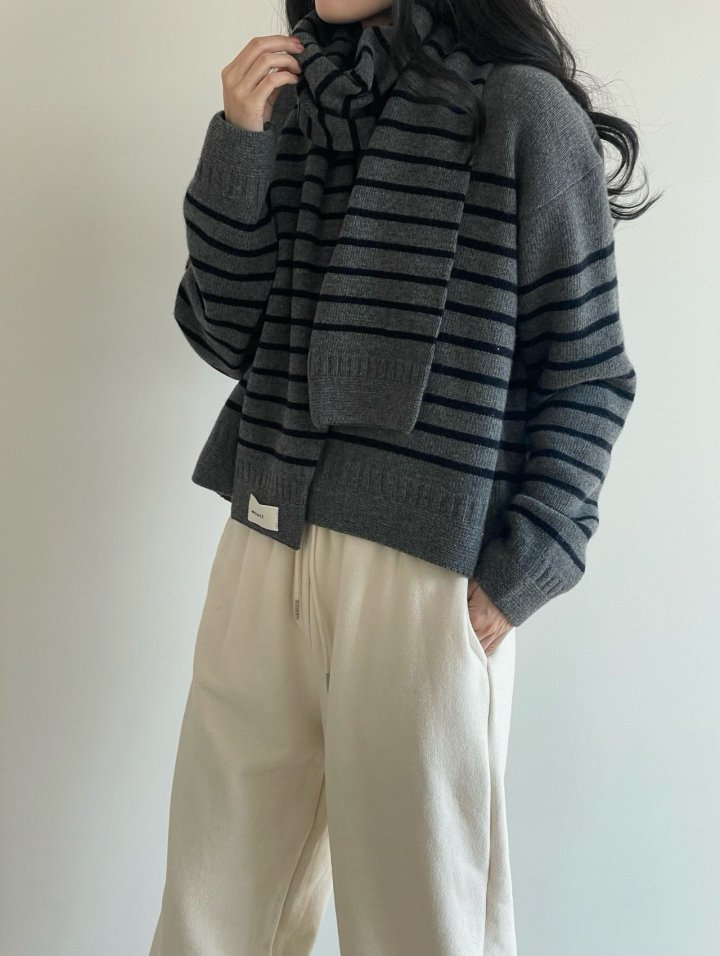 Amygrace - Korean Women Fashion - #womensfashion - Steven Stripe Muffler - 7