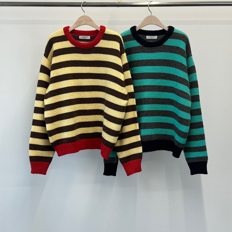 Another Avenue - Korean Women Fashion - #momslook - Stripe Wool Knit Sweater